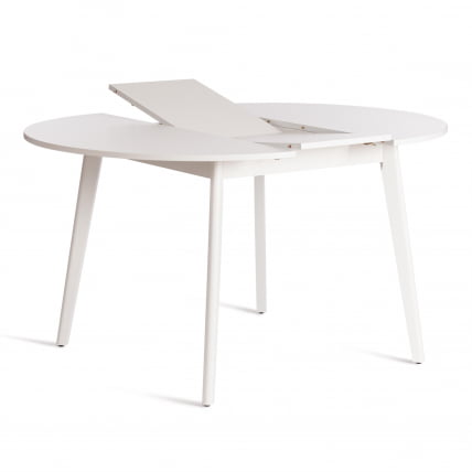 Стол обеденный СВЕЛТО ЛДСП, опора-массив березы, 105 х 105 (140) х 74.5 см, Белый /белый / SVELTO_4