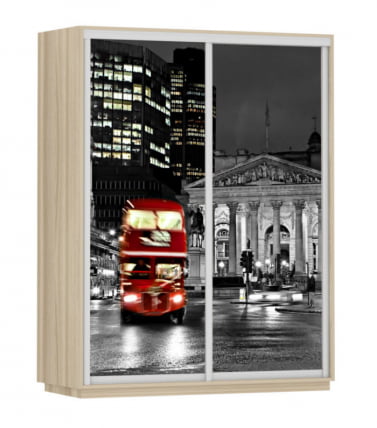 Шкаф-купе двухдверный Экспресс Дуо 1600х2200х Лондон/Ясень шимо светлый / 1600х2200h_0