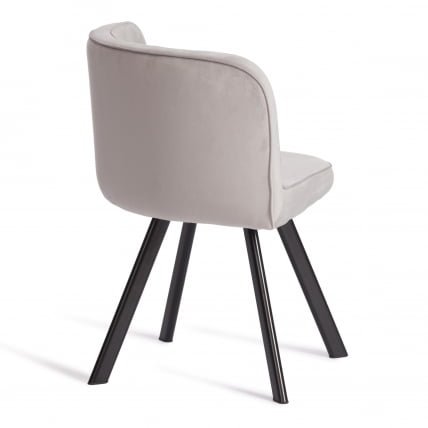 Комплект (стол, 4 стула) КУАДРОН (мод. ПТ14) Стол: МДФ/металл, стул: металл/велюр, 100х100х73 см, 69х56х71 см, Лигхт-грей(св-серый) ХЛР-14/черный / QUADRON (mod. PT14) Light-grey(св-серый) HLR-14/черный_4