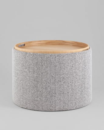 Пуф с ящиком Хюгге Л букле серый / L_1