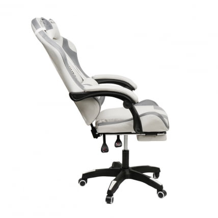 Кресло 907 КИНГКУЕЕН, замша, цвет светло-серый с массажем, арт 907-Рисе-Вхите / KINGQUEEN, 907-Rice-White_3