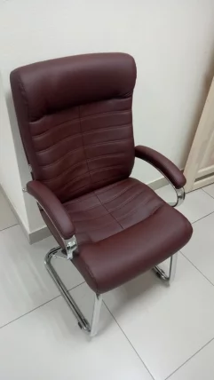 Кресло для посетителей Еверпроф Орион CФ Экокожа Коричневый / Everprof Orion CF_7