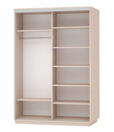 Шкаф-купе двухдверный Экспресс Дуо Комби 1600х2400х Дуб молочный / 1600х2400h_1