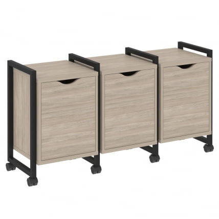 Тумба на колесных опорах наборная. Вариант №5 ЛОФТ ВР.Л-ТН-5.К Металл черный Дуб Аттик / LOFT VR.L-TN-5.K_0