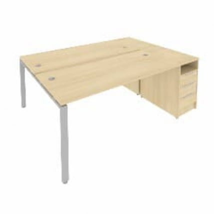 Рабочая станция с опорной тумбой Метал Сйстем Б.РС-СТП-2.4 Акация/Серый / Metal System_0