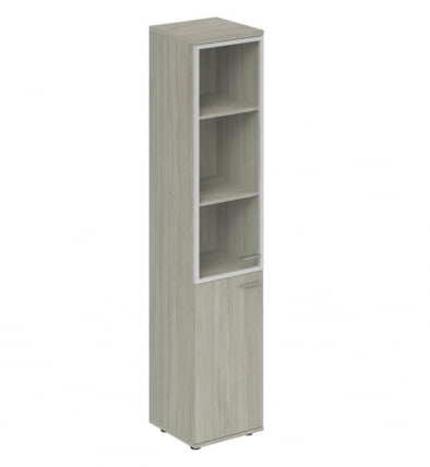 Шкаф высокий со стеклом, задняя стенка ХДФ (левый) Винг ВН.702.ОЛ.ОЛ.АЛ.Л Дуб светлый / Wing WN.702.OL.OL.AL.L_0