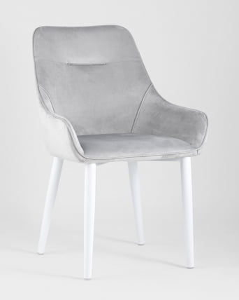 Стул Диана НЕВ вхите велюр Серый / NEW white_1