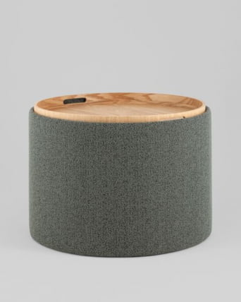 Пуф с ящиком Хюгге Л букле темно-серый / L_1