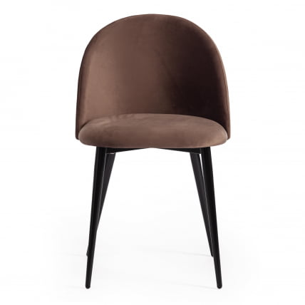 Стул МОНРО (мод. 710) ткань/металл, 56х51х80 см, высота до сиденья 47 см, коричневый баркхат 12/черный / MONRO (mod. barkhat_4