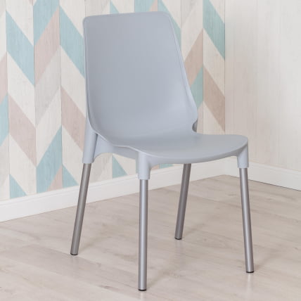 Стул ГЕНИУС (мод 75) металл/пластик, 46кс56кс84cм, серый/ножки хром / GENIUS (mod 46x56x84cм,_9