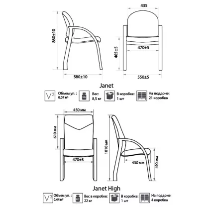 Стул для посетителей ДЖанет В4 1.031 / Janet V4_1