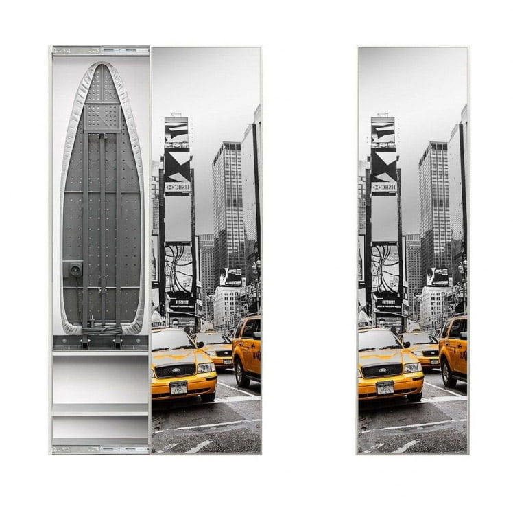 Шкаф со встроенной гладильной доской Ирон Бокс Принт (левый) Венге / Iron Box Print_0