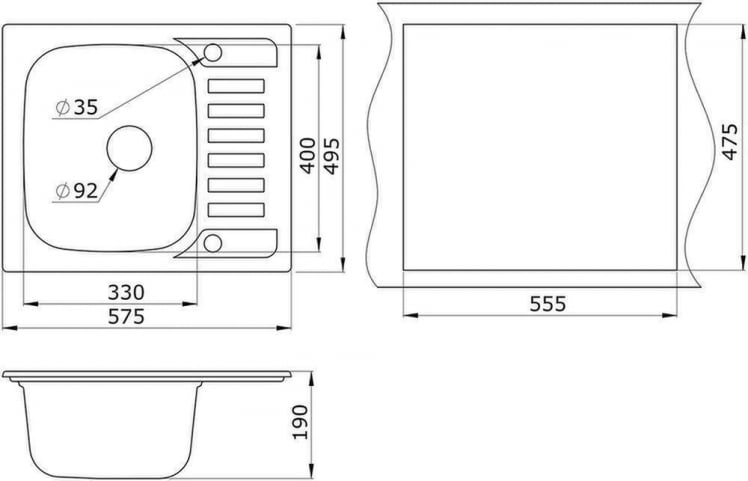 Кухонная мойка ГРАНУЛА 5801 Арктик / GRANULA_1