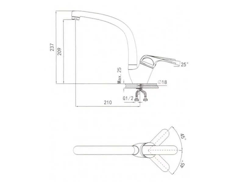 Кухонный смеситель ГРАНУЛА 2024 Антик / GRANULA_1