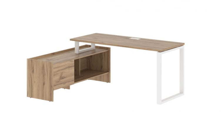 Стол с тумбой ЕДИС ЕКCТ 17614 Дуб Денвер светлый Белый / EDIS EQCT_0