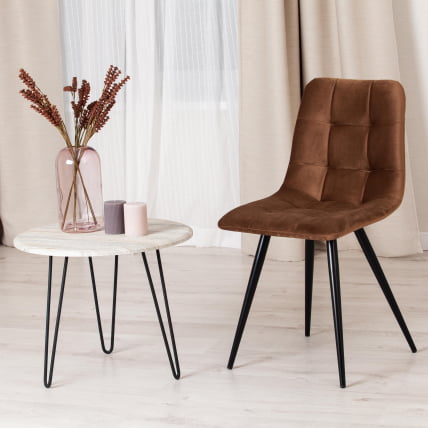 Стул CХИЛЛЙ (мод. 7095-1) ткань/металл, 45кс53х88 см, высота до сиденья 50 см, коричневый баркхат 12/черный / CHILLY (mod. 45x53х88 barkhat_9