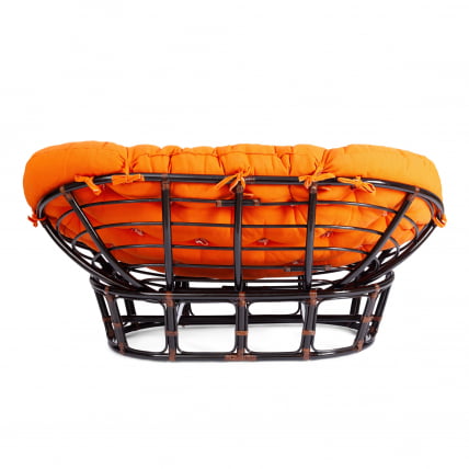 Диван МАМАСАН/МАМАСАН 23/02 В /с подушкой/ подушка 182х119 см, 169х102х80 см, Антикуе бровн (античный черно-коричневый), ткань, оранжевый, С 23 / MAMASAN/МАМАСАН W Antique brown_3