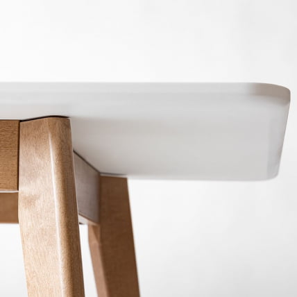 Стол обеденный Пегас Плус 160кс95 Эмаль белая Морилка Орех / Plus 160x95_5