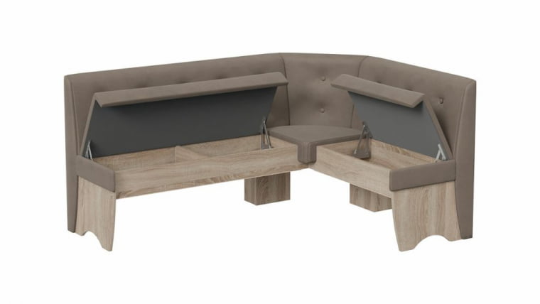 Кухонный уголок Барселона Дуб Сонома трюфель, Микровелюр Дуна Стоне / Duna Stone_3