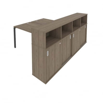 Рабочая станция с опорным шкафом-купе Метал Сйстем Б.РС-СШК-4.3 Вяз/Антрацит / Metal System_0