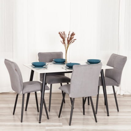 Стул обеденный Свеет велюр, серый/черный, 29, 46х55х88 / Sweet_2