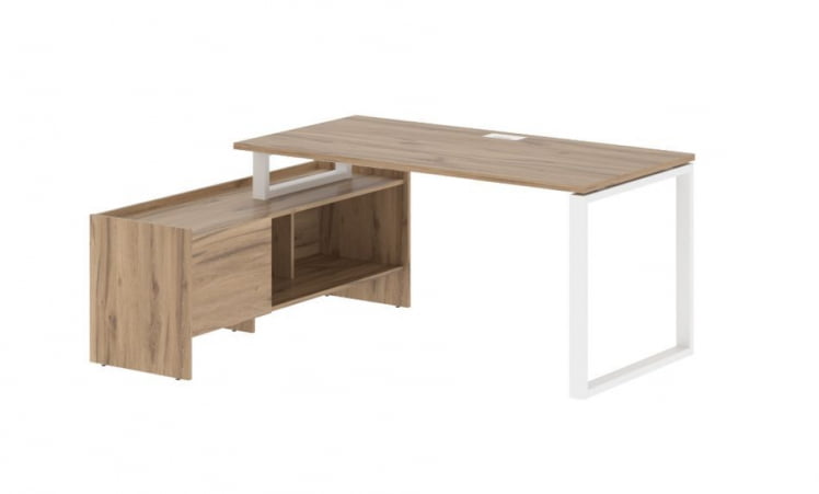 Стол с тумбой ЕДИС ЕКCТ 17814 Дуб Денвер светлый Белый / EDIS EQCT_0