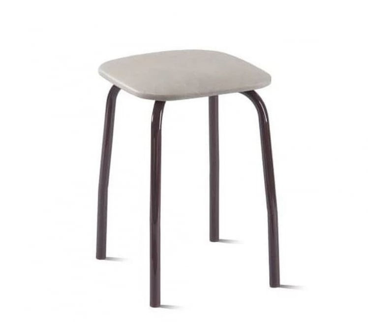 Табурет кухонный 320х320 мм Светло-серый/Металл Коричневый_0