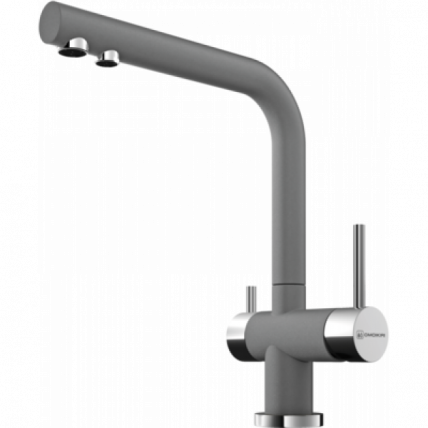 Смеситель Омоикири Нагано-Пл Латунь/Гранит/Платина / Omoikiri Nagano-Pl_0