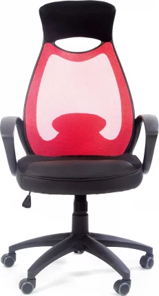 Кресло для руководителя CХАИРМАН 840 блаcк Акрил красный/черный / CHAIRMAN black_1