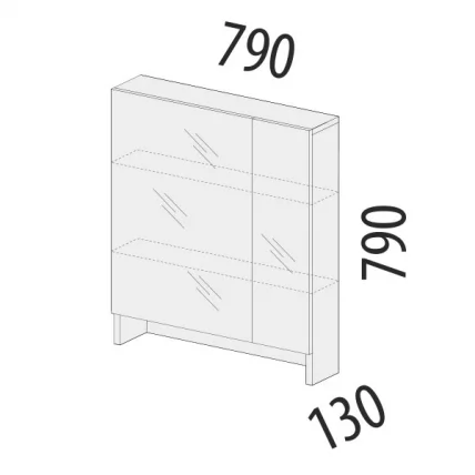 Надстройка с зеркалом Кашемир 900.29 Дуб Кронберг_1