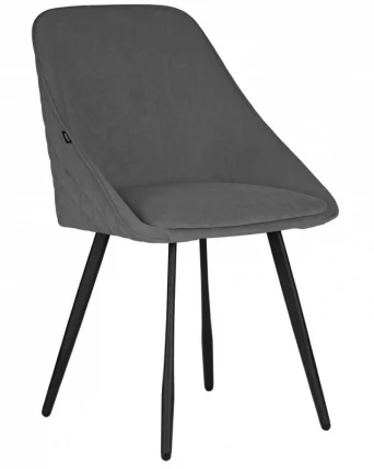 Стул обеденный ДОБРИН СТЕЛЛА (ЭМАЛЬ ЧЕРНЫЙ МУАР велюр Катаниа Стоне) / DOBRIN STELLA Catania Stone)_0
