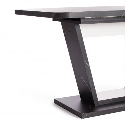 Стол обеденный ВОКС ЛДСП, 132-172кс85кс75,5 см, Мрамор черный/Белый / VOX 132-172x85x75,5_11