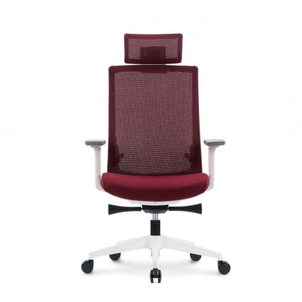 Кресло руководителя РУБЙ вхите фраме Красный / RUBY white frame_1