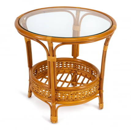 Комплект ПЕЛАНГИ 02/15 ( стол со стеклом + 4 кресла ) [без подушек] ротанг, кресло 65х65х77см, стол диаметр 64х61см, Хоней (мед) / PELANGI Honey_7