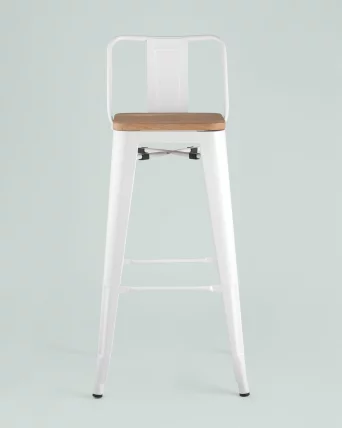 Стул барный Толикс Воод 75.5  со спинкой Белый / Tolix Wood_3