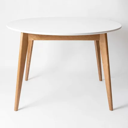 Стол обеденный Орион 100кс100 Эмаль белая Морилка Орех / 100x100_0