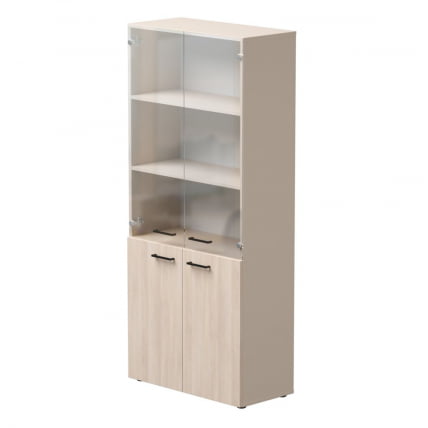 Шкаф комбинированный со стеклом Еверпроф ЕВО 254Н004 Дуб Соната Кашемир / Everprof EVO_0