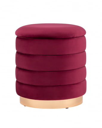 Пуф Франсис с ящиком велюр Винный_0