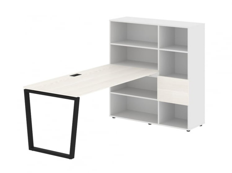 Рабочая станция ЕДИС ЕВРСТ 1217 Ясень Траун Черный Белый / EDIS EVRST_0