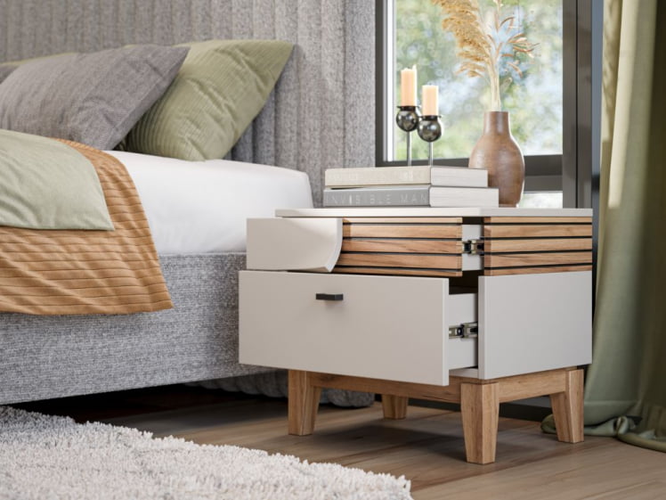 Спальный гарнитур Нильс №1 Кашемир/Дуб Тортуга_1