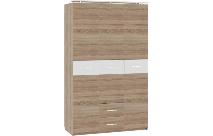 Шкаф (3 створки с ящиками) Импульс СН16.05 Дуб сонома/белый глянец / SN16.05_0