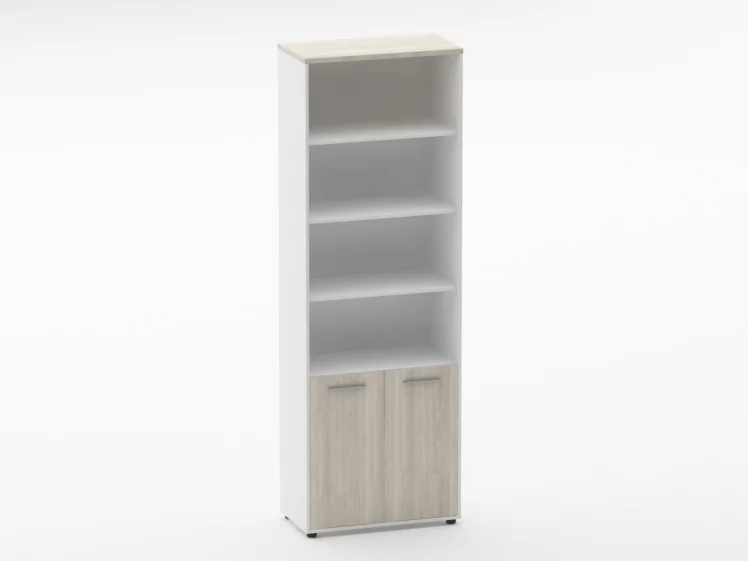 Шкаф 5 широкий верх открытый, низ закрытый Дека 10.23.111 Дуб Сантана светлый/Белый / Deka_0