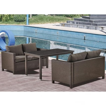 Обеденный комплект плетеной мебели с диванами Т256А/С59А-В53 Бровн / T256A/S59A-W53 Brown_2