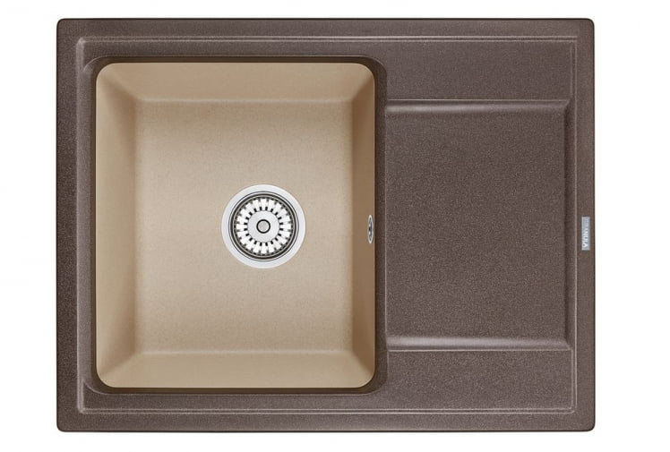 Кухонная мойка ХИБРИД ХИ-65 Эспрессо-песок / HIBRID HI-65_0