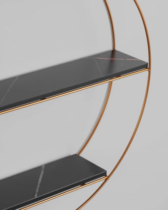 Полка Луна золотая Черный мрамор / Luna_4