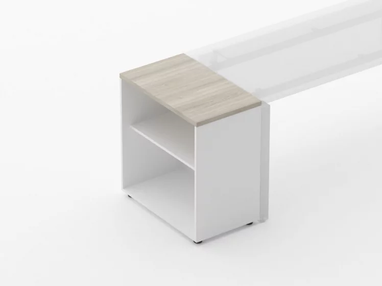 Тумба открытая Дека 9.01.07 Дуб Сантана светлый/Белый / Deka_1