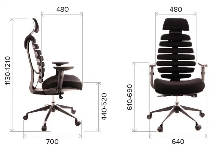 Эргономичное кресло Ерго Блаcк ткань Бирюзовый / Ergo Black_4