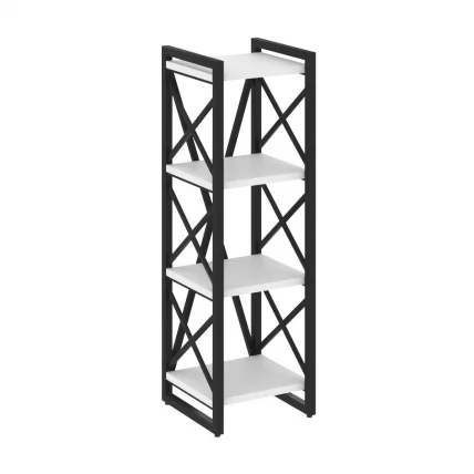 Стеллаж на регулируемых опорах - 4 полки ЛОФТ ВР.Л-МСТ.О-4.4 Металл черный Белый Бриллиант / LOFT VR.L-MST.O-4.4_0
