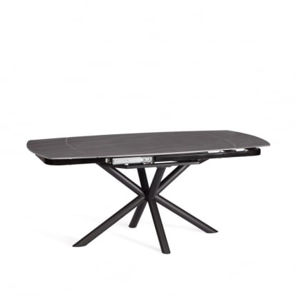 Стол обеденный Винстон/Винстон столешница керамика (матовая) /опоры металл, темно-серый/черный, (120+30+30)кс80кс75 см / Winston/Винстон (120+30+30)x80x75_1