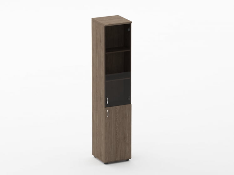 Шкаф высокий со стеклом Твин 16.16.13Пр Дуб Верцаска / Twin_0